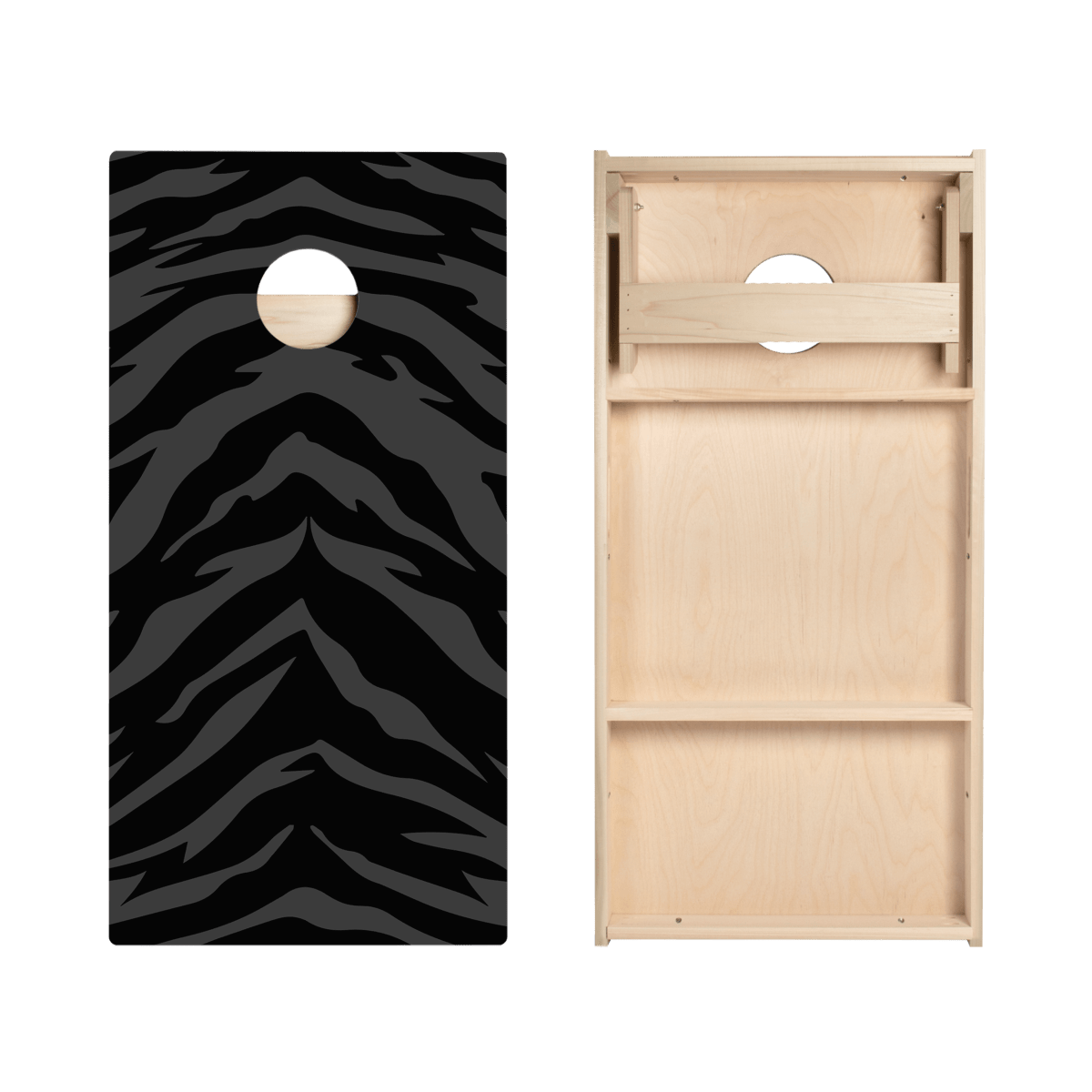 Black Tiger Stripes Star Cornhole Boards, - American Cornhole Association