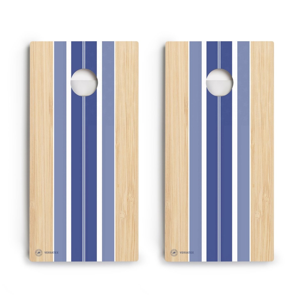 Blue Beach Stripes Versatex All-Weather Cornhole Boards - POLY-009 | American Cornhole Association