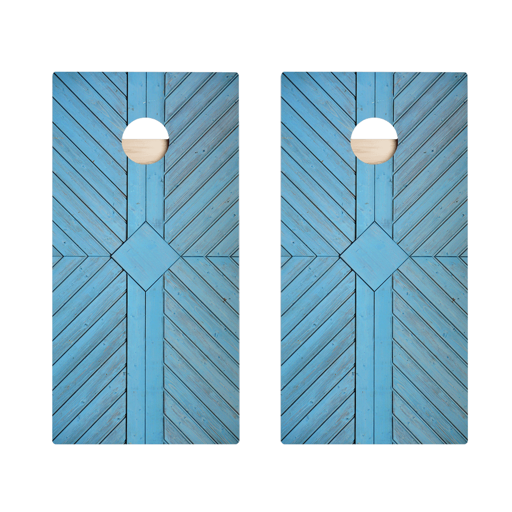 Blue Panel Wood Star Cornhole Boards - ACA - 000376 | American Cornhole Association