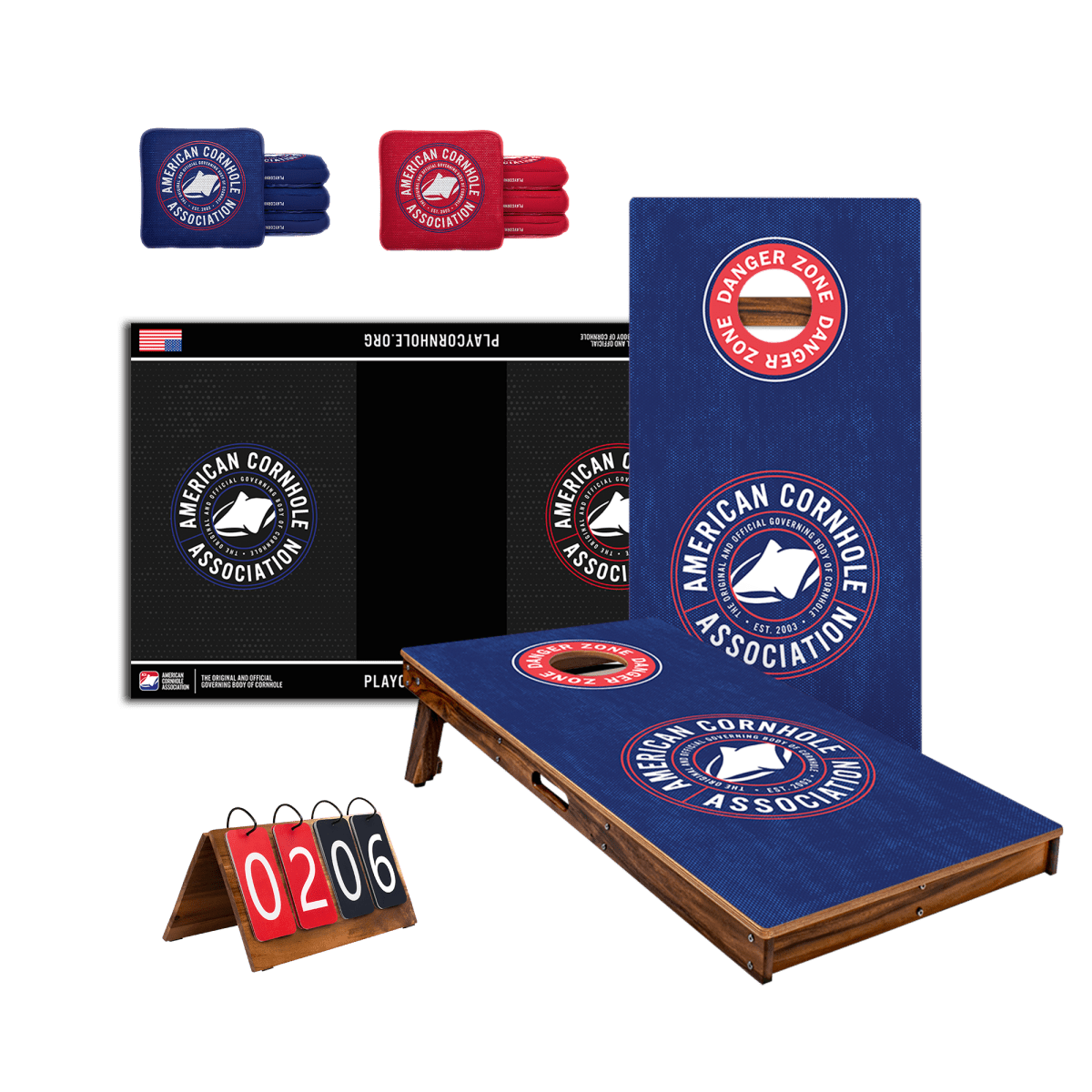 Blue Tournament - Ready 2x4 Cornhole Set - | American Cornhole Association