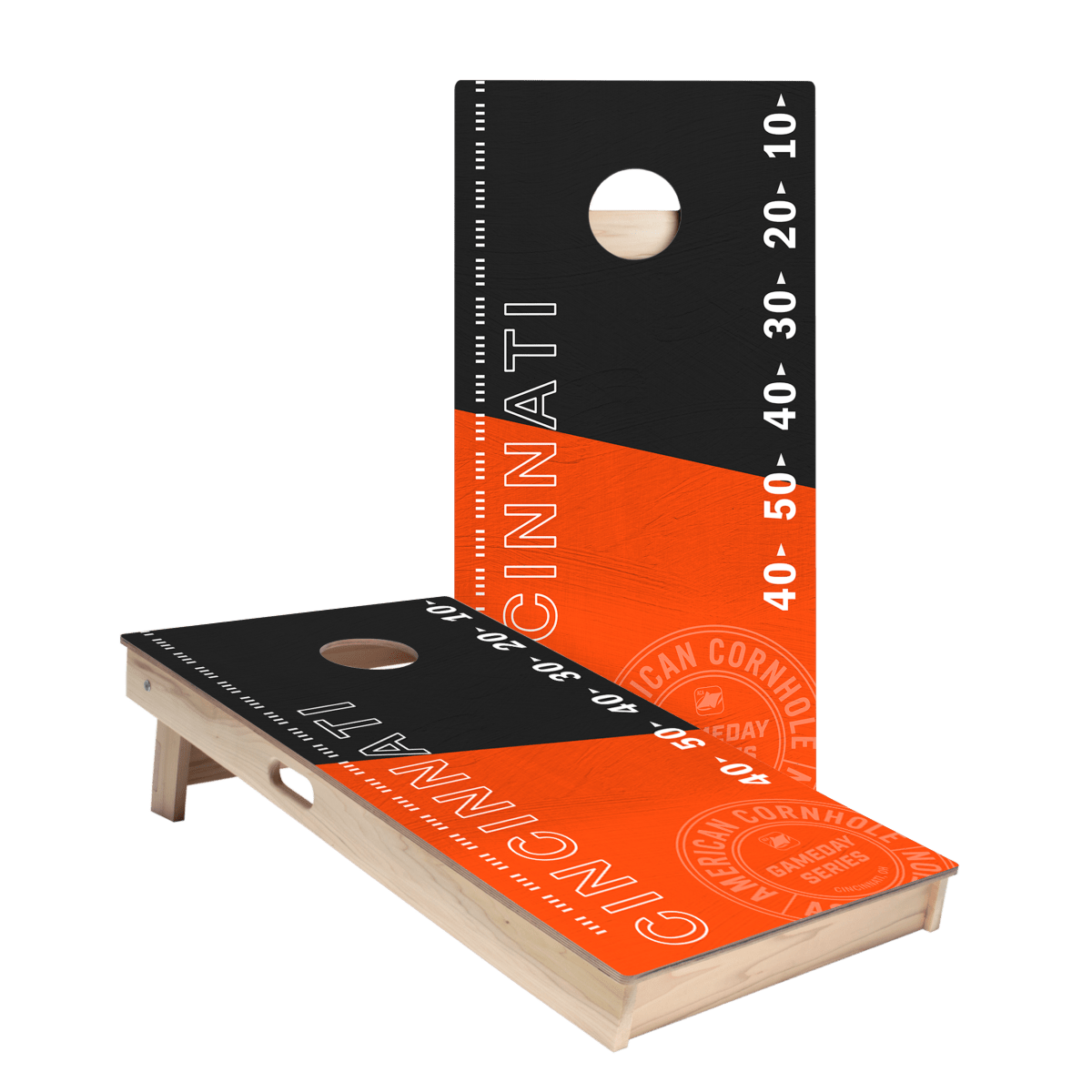 Cincinnati Football Gameday Stadium Star Cornhole Boards.