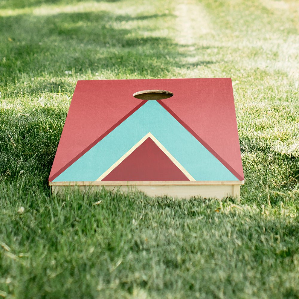 Classic Retro Triangle - Red and Blue Star Cornhole Boards - ACA - 000435 | American Cornhole Association