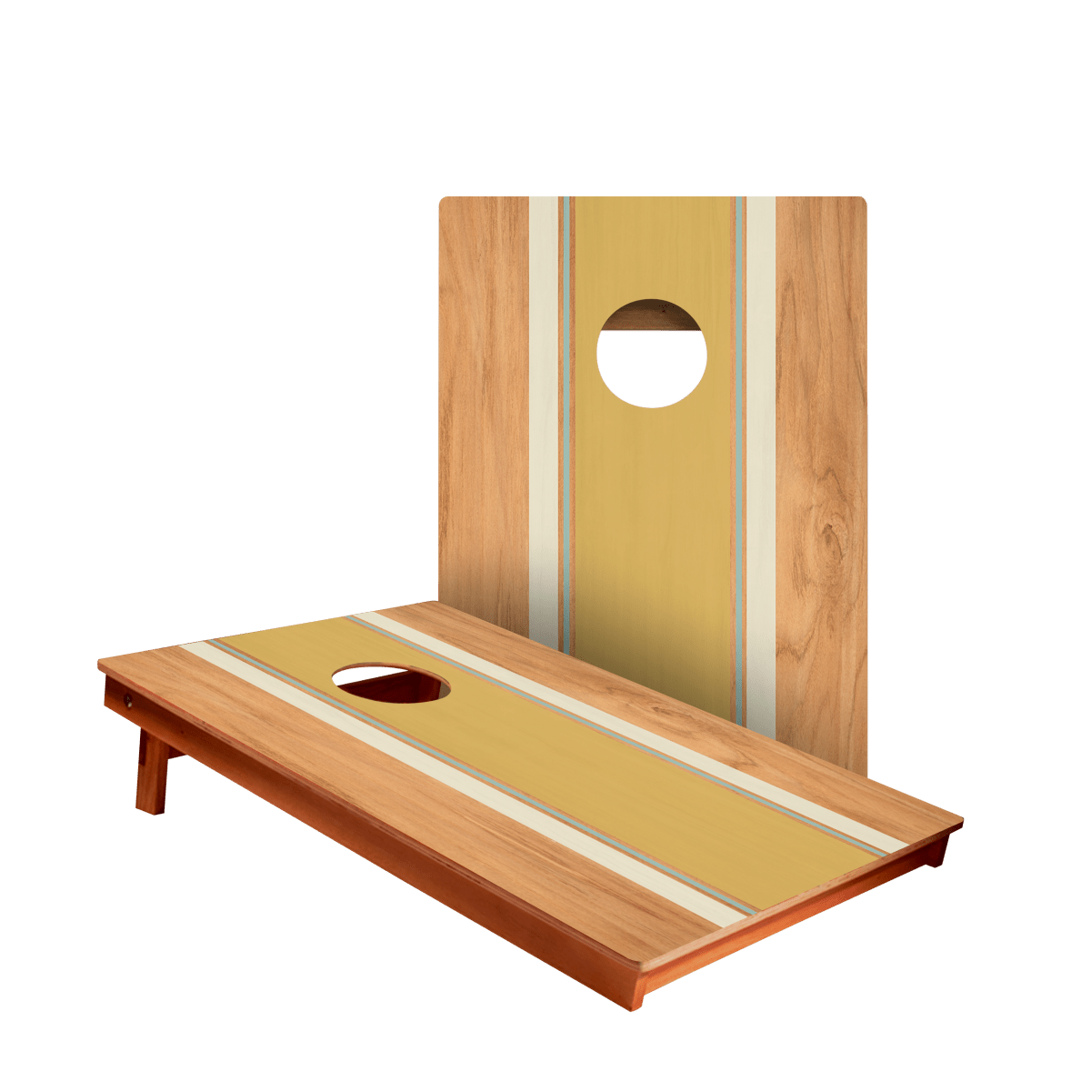Classic Stripes Light Blue Wood Backyard 2300 Cornhole Boards - WACA-900464 | American Cornhole Association