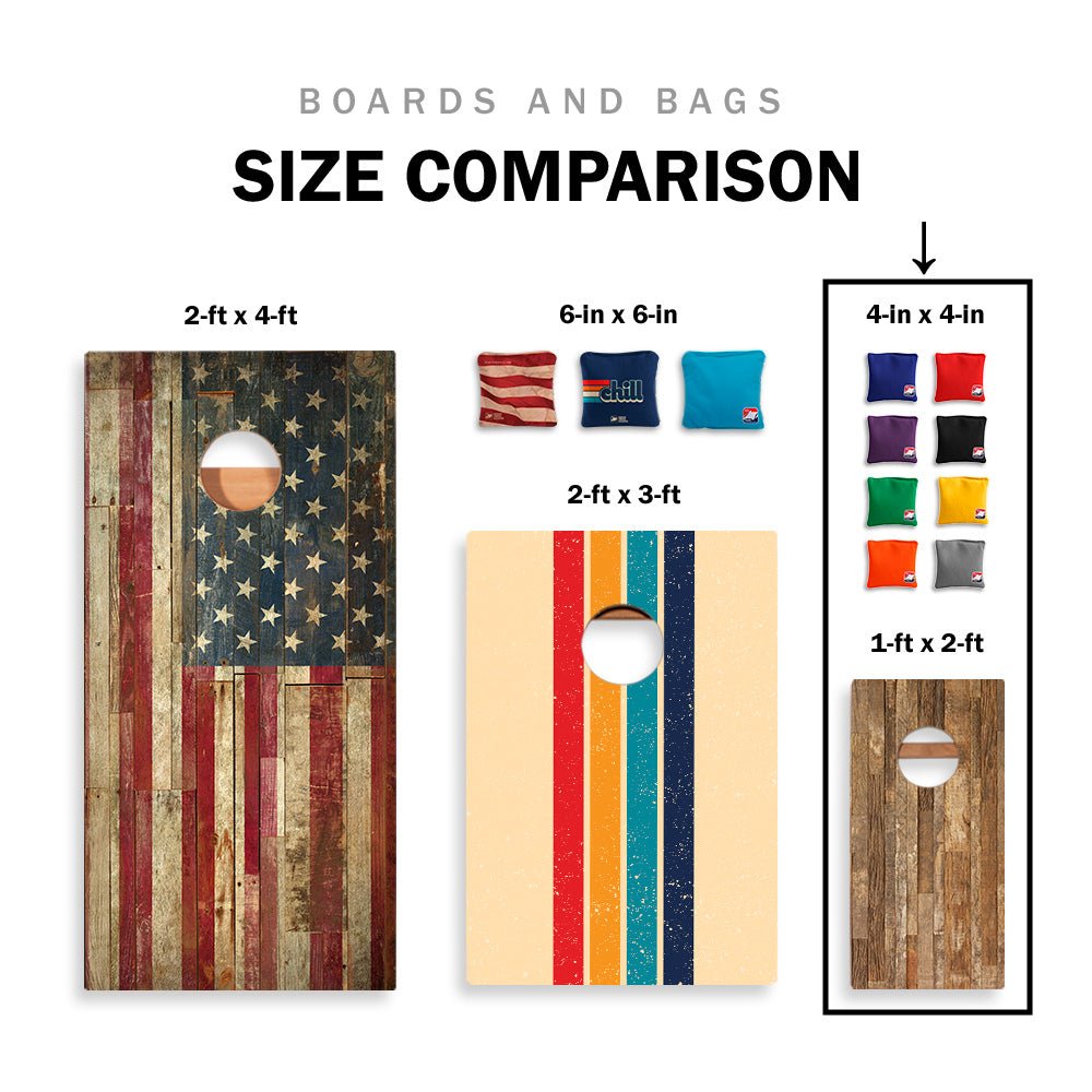 Classic Stripes Red White Blue Backyard 1x2ft Cornhole Boards - WACA-500465 | American Cornhole Association