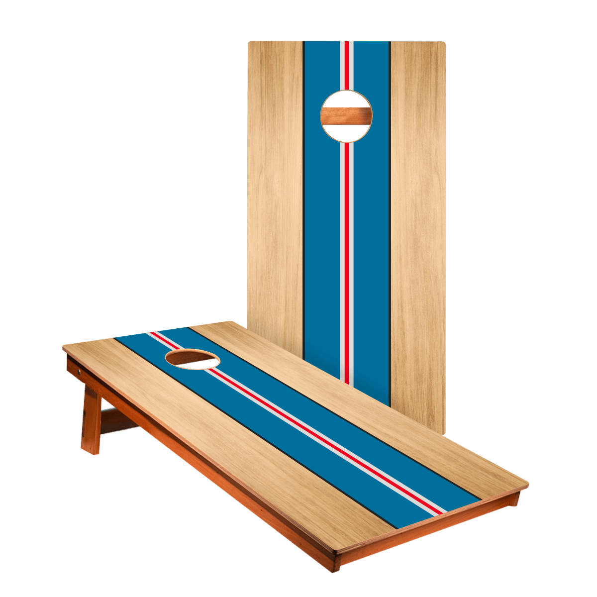 Classic Stripes Red White Blue Backyard 2400 Cornhole Boards - WACA-000465 | American Cornhole Association