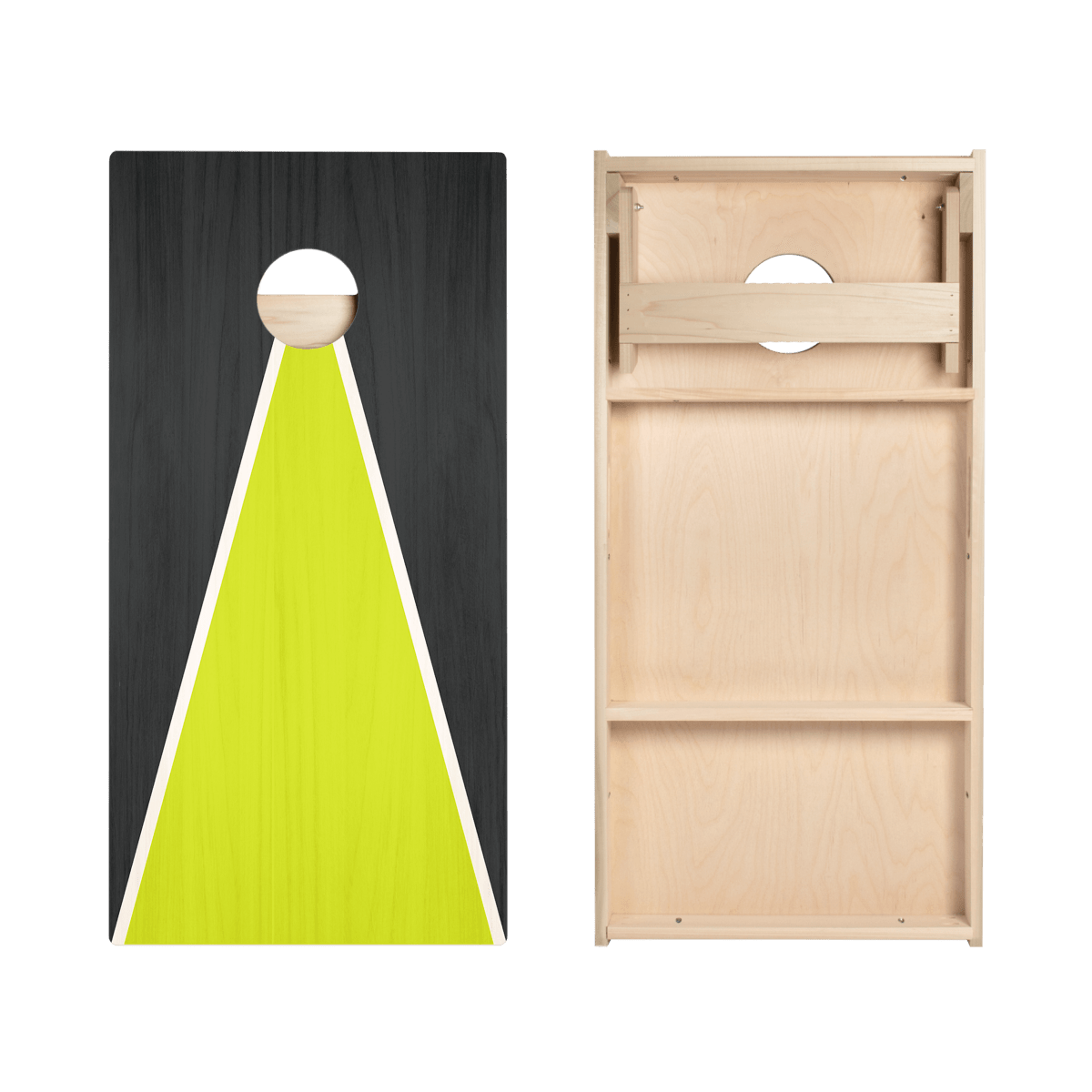 Classic Triangle - Black and Neon Green Star Cornhole Boards - ACA - 000433 | American Cornhole Association
