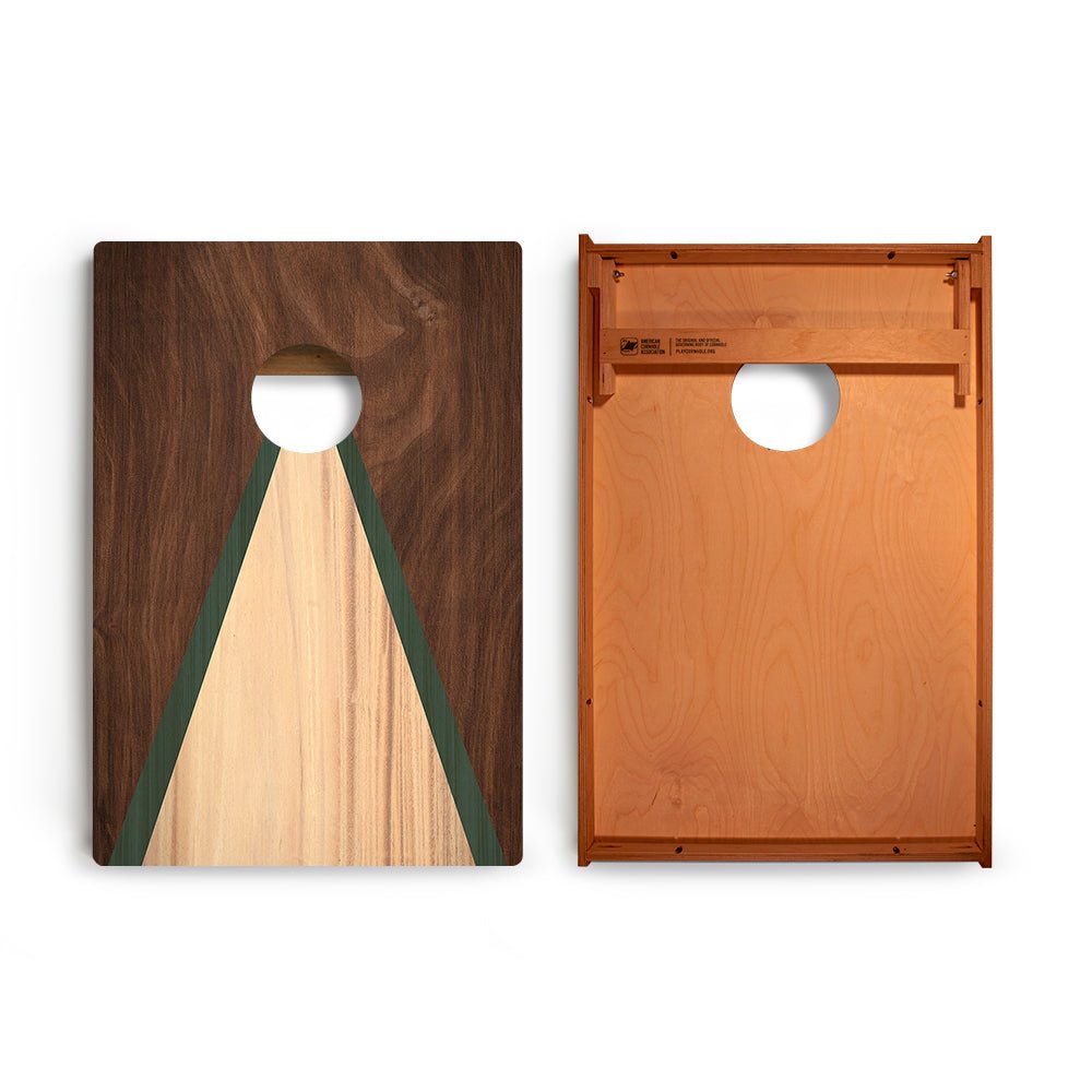 Classic Triangle Green Wood Backyard 2300 Cornhole Boards - WACA-900457 | American Cornhole Association