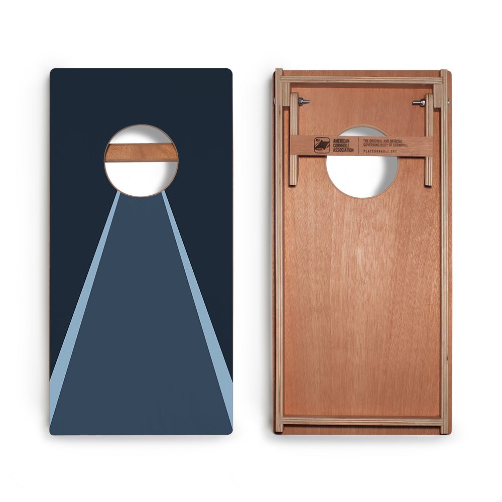 Classic Triangle Monotone Blue Backyard 1x2ft Cornhole Boards - WACA-500459 | American Cornhole Association