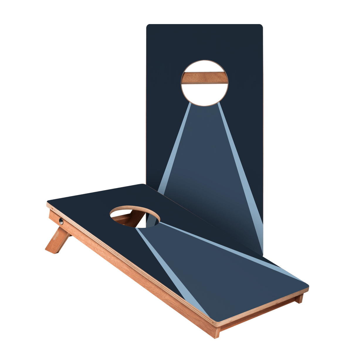 Classic Triangle Monotone Blue Backyard 1x2ft Cornhole Boards - WACA-500459 | American Cornhole Association