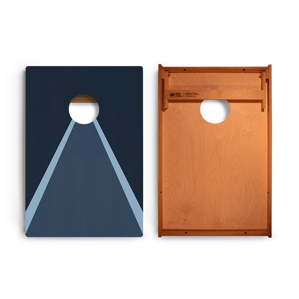 Classic Triangle Monotone Blue Backyard 2300 Cornhole Boards - WACA-900459 | American Cornhole Association