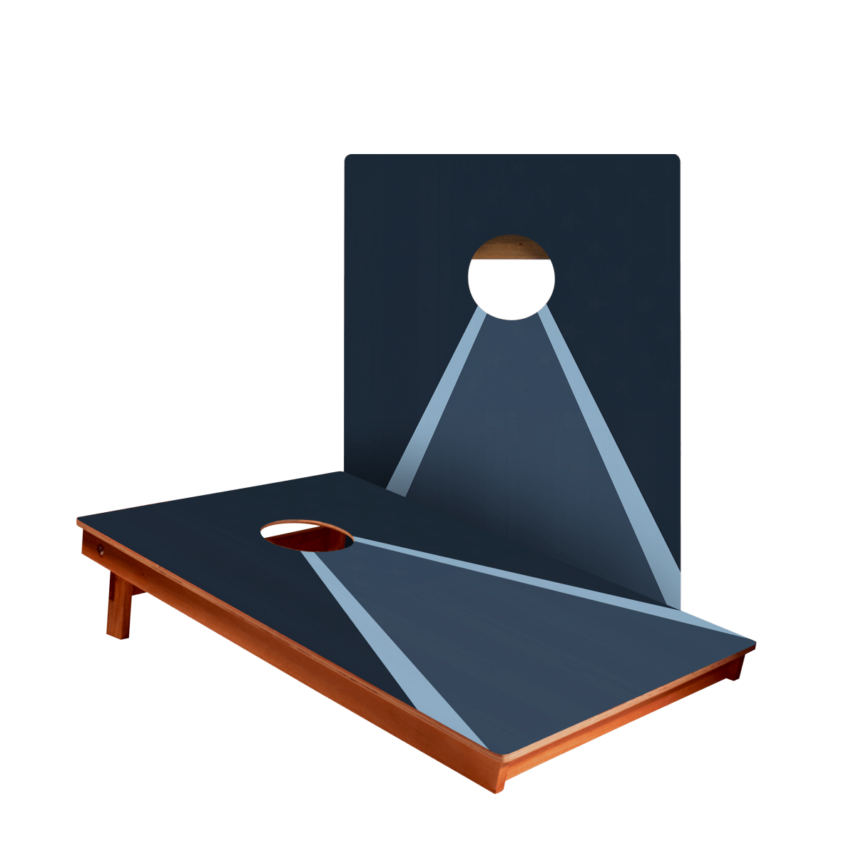Classic Triangle Monotone Blue Backyard 2300 Cornhole Boards - WACA-900459 | American Cornhole Association