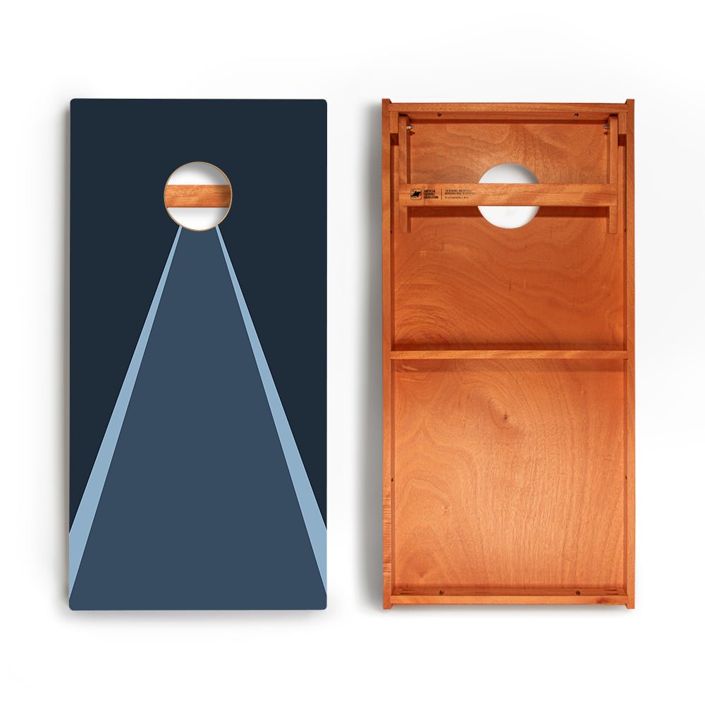 Classic Triangle Monotone Blue Backyard 2400 Cornhole Boards - WACA-000459 | American Cornhole Association