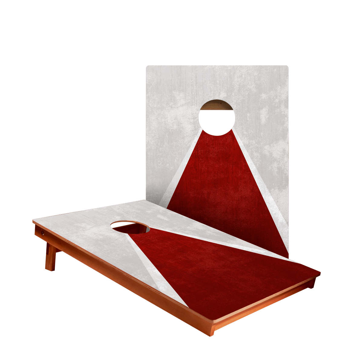 Classic Triangle Red Distressed Backyard 2300 Cornhole Boards - WACA-900460 | American Cornhole Association