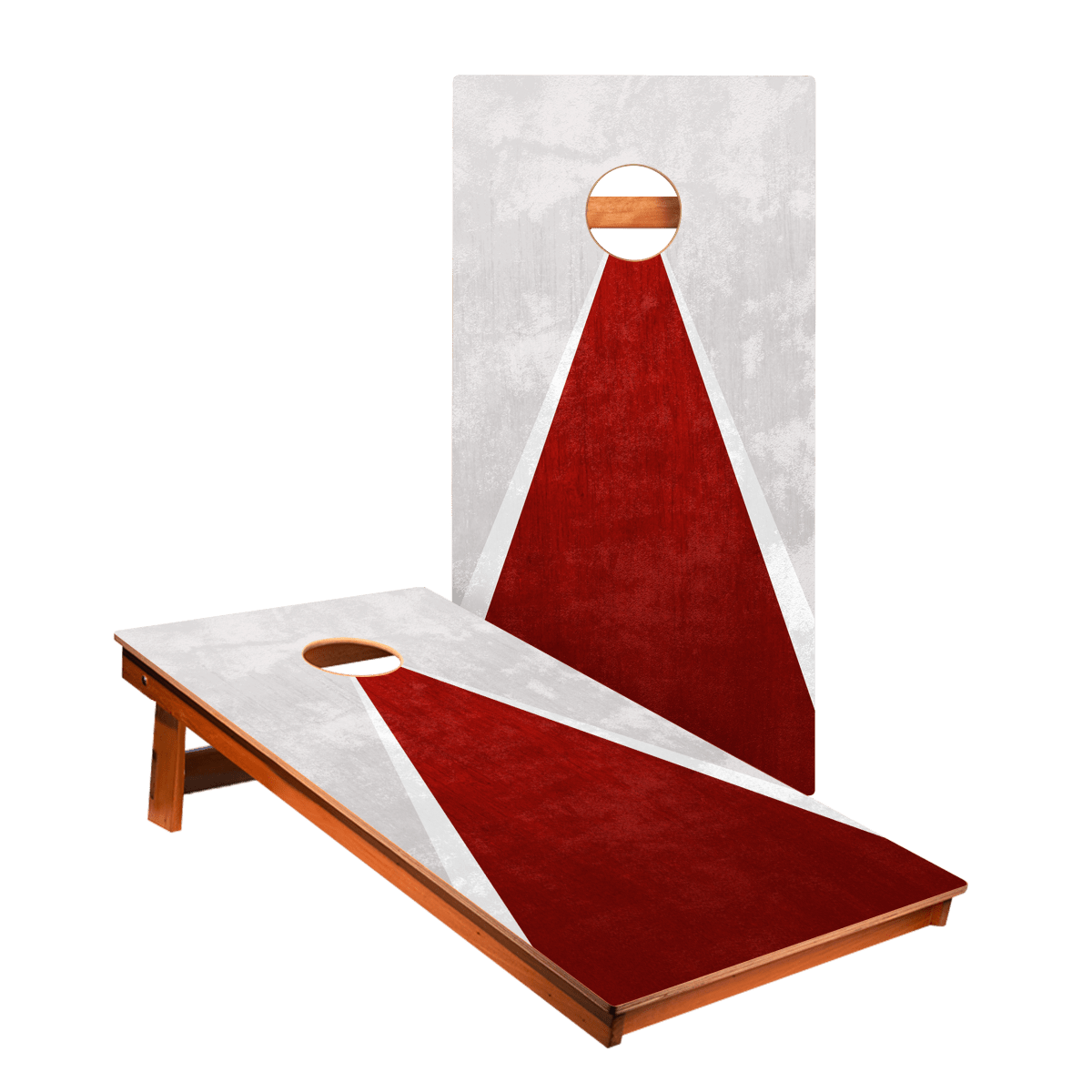 Classic Triangle Red Distressed Backyard 2400 Cornhole Boards - WACA-000460 | American Cornhole Association