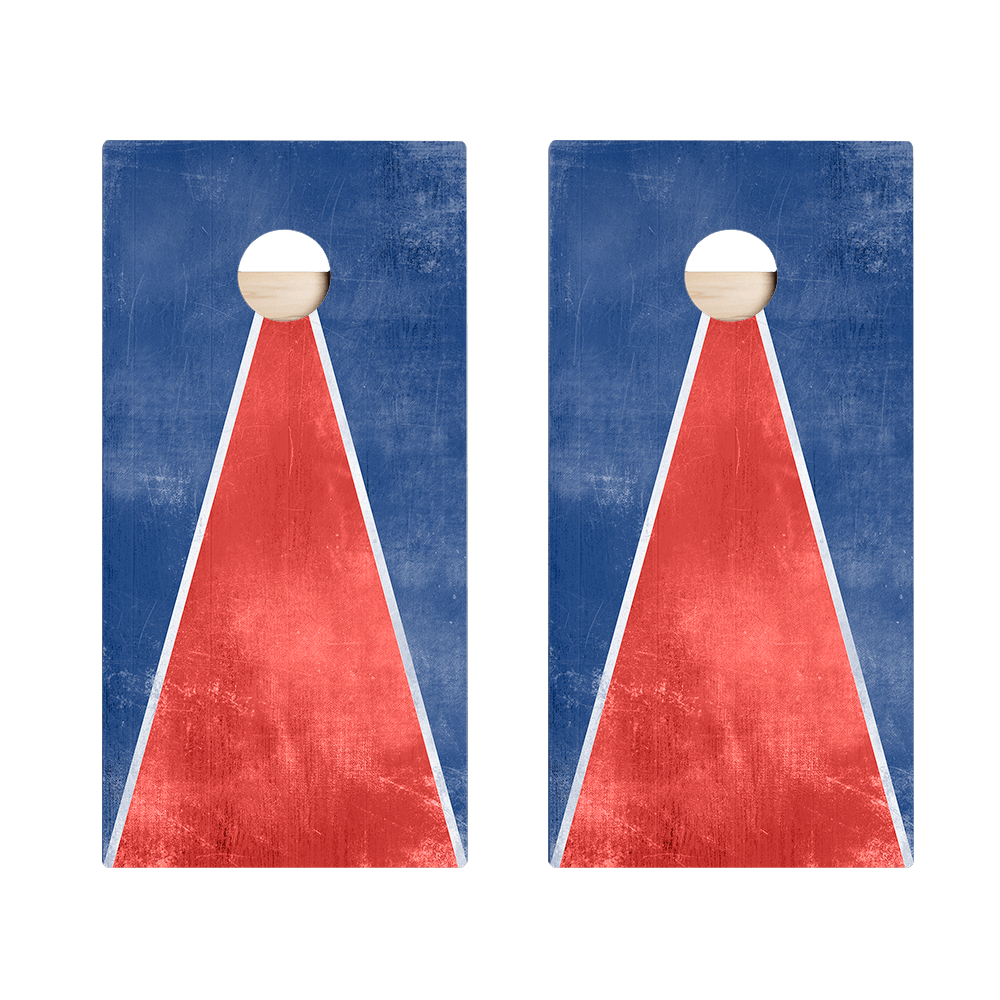 Classic Triangle - Red, White, Blue Star Cornhole Boards, - American Cornhole Association