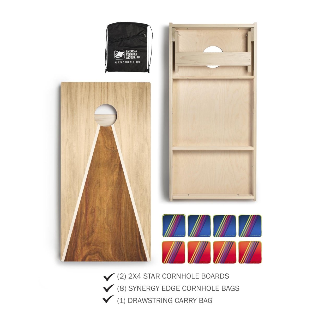 Classic Triangle Signature Cornhole Set with Edge Bags - | American Cornhole Association