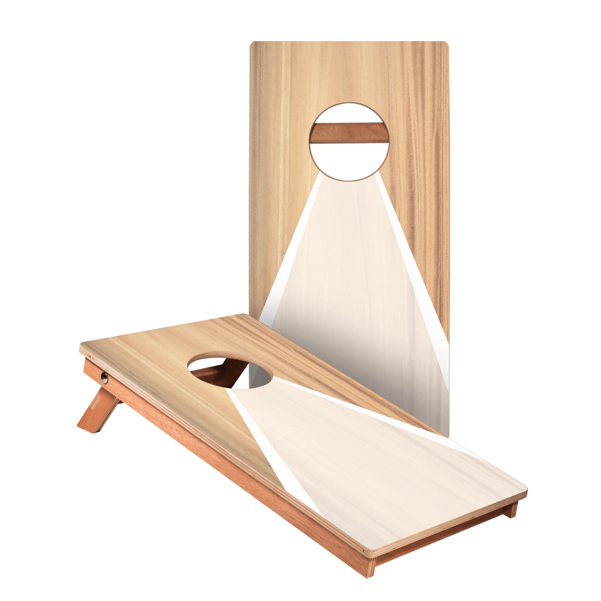Classic Triangle White Wood Backyard 1x2ft Cornhole Boards - WACA-500461 | American Cornhole Association