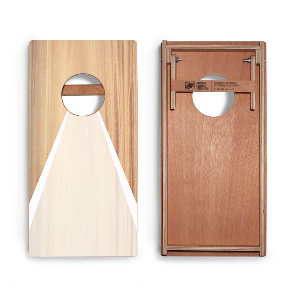 Classic Triangle White Wood Backyard 1x2ft Cornhole Boards - WACA-500461 | American Cornhole Association