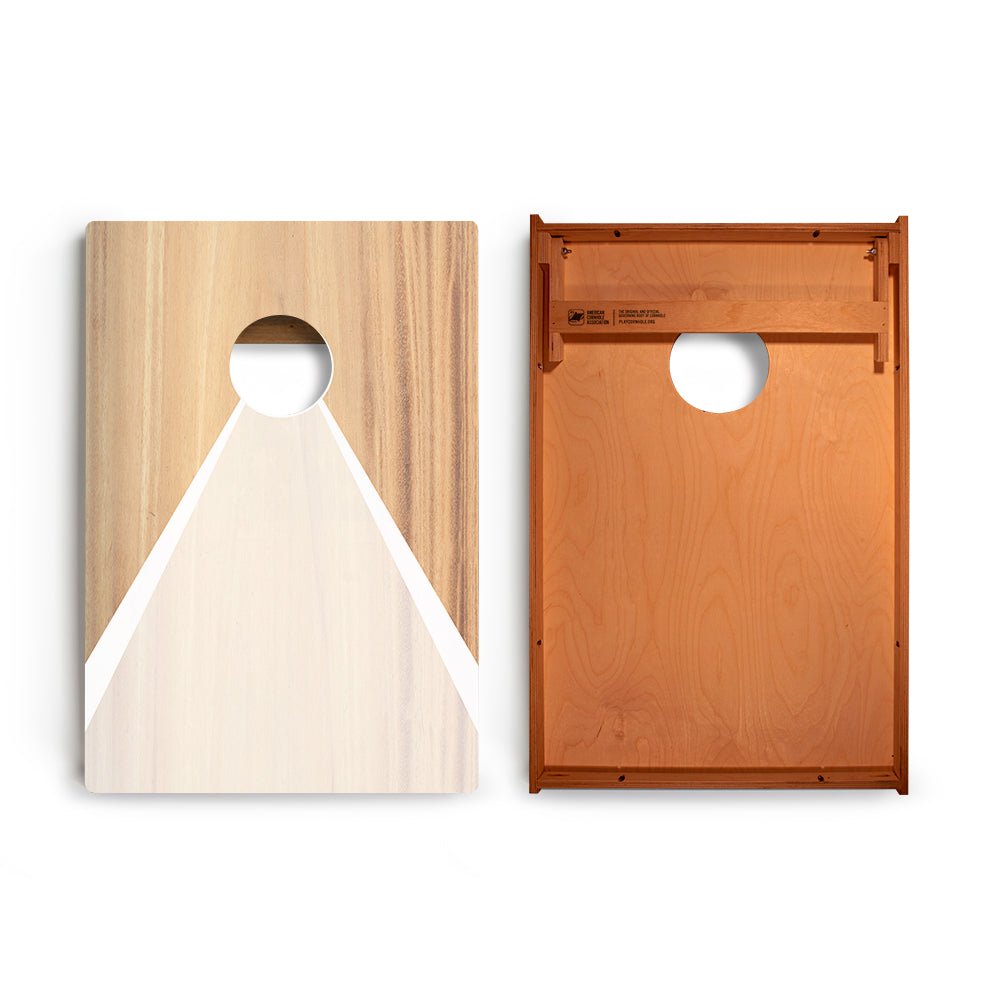 Classic White Wood Triangle Backyard 2300 Cornhole Boards - WACA-900461 | American Cornhole Association