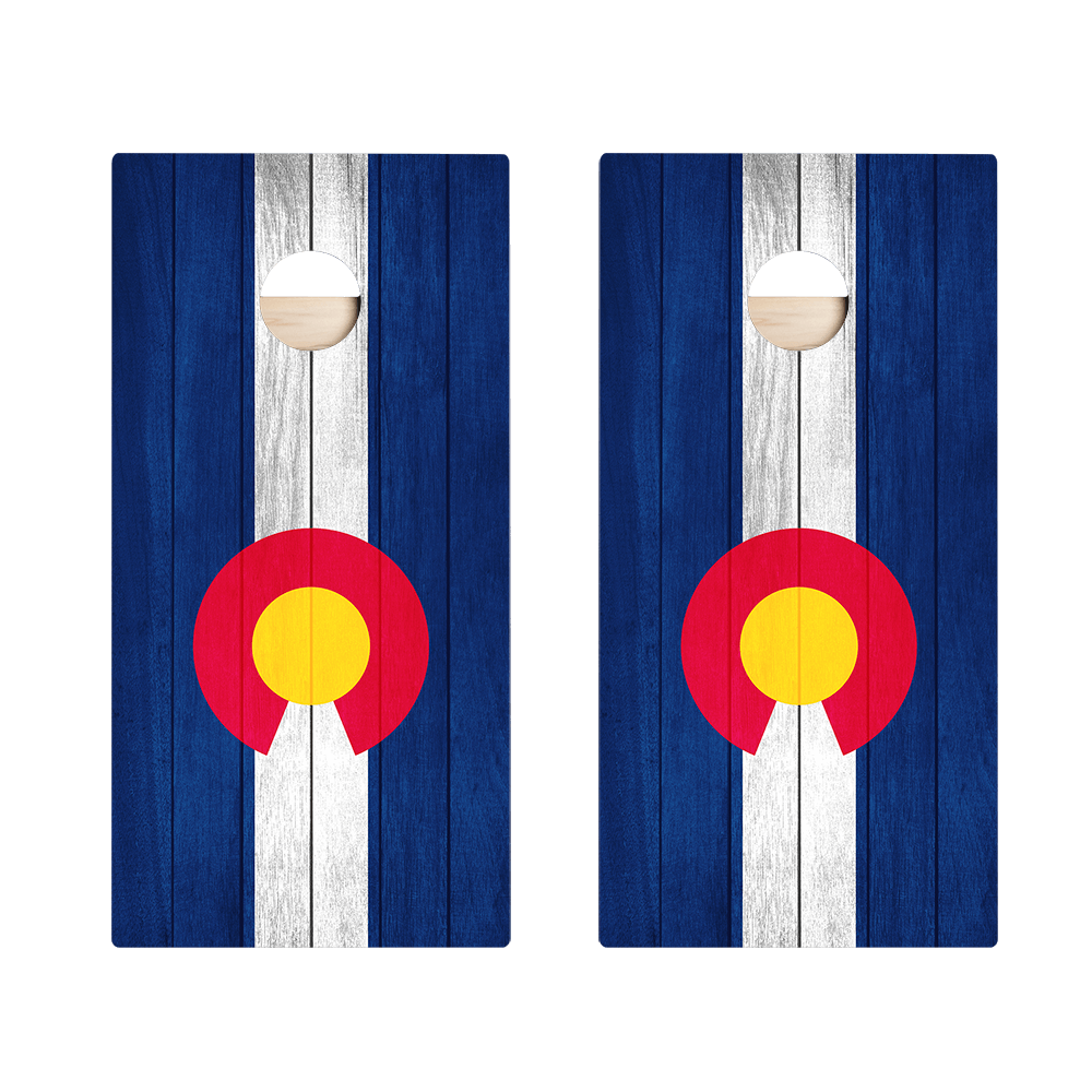 Colorado Flag Star Cornhole Boards - ACA - 000111 | American Cornhole Association