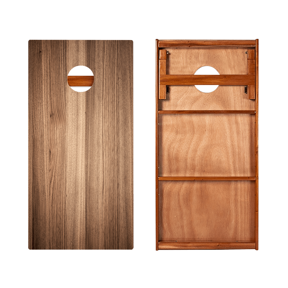 Dark Teak Silver Series Cornhole Boards - American Cornhole Association