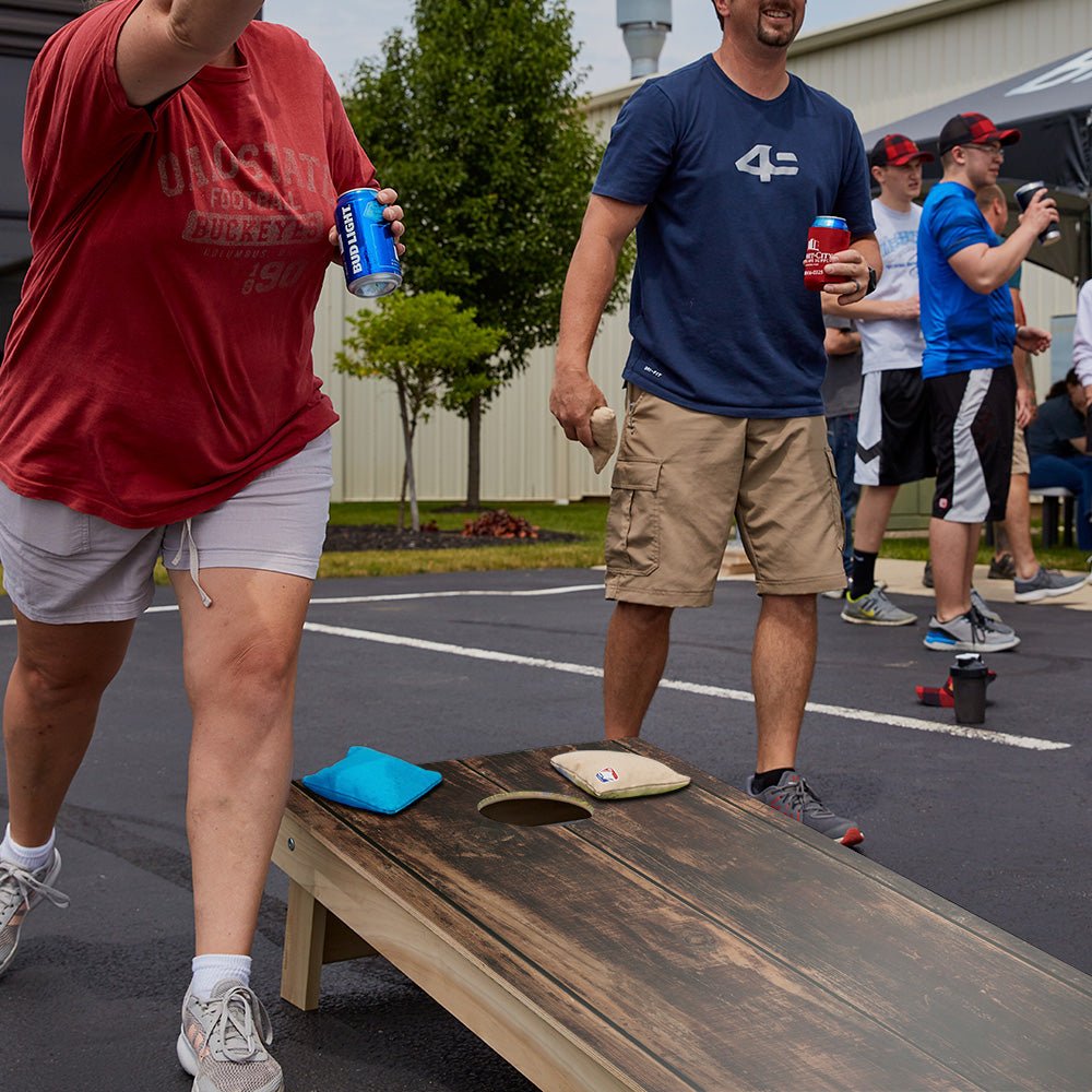 Dark Wood Panel Star Cornhole Boards - ACA - 000381 | American Cornhole Association