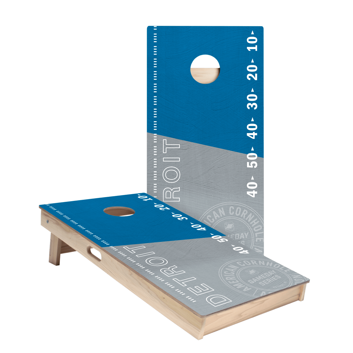 Detroit Football Gameday Stadium Star Cornhole Boards.