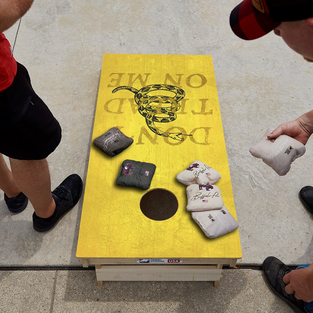 Don’t Tread On Me Yellow Star Cornhole Boards - ACA - 000174 | American Cornhole Association