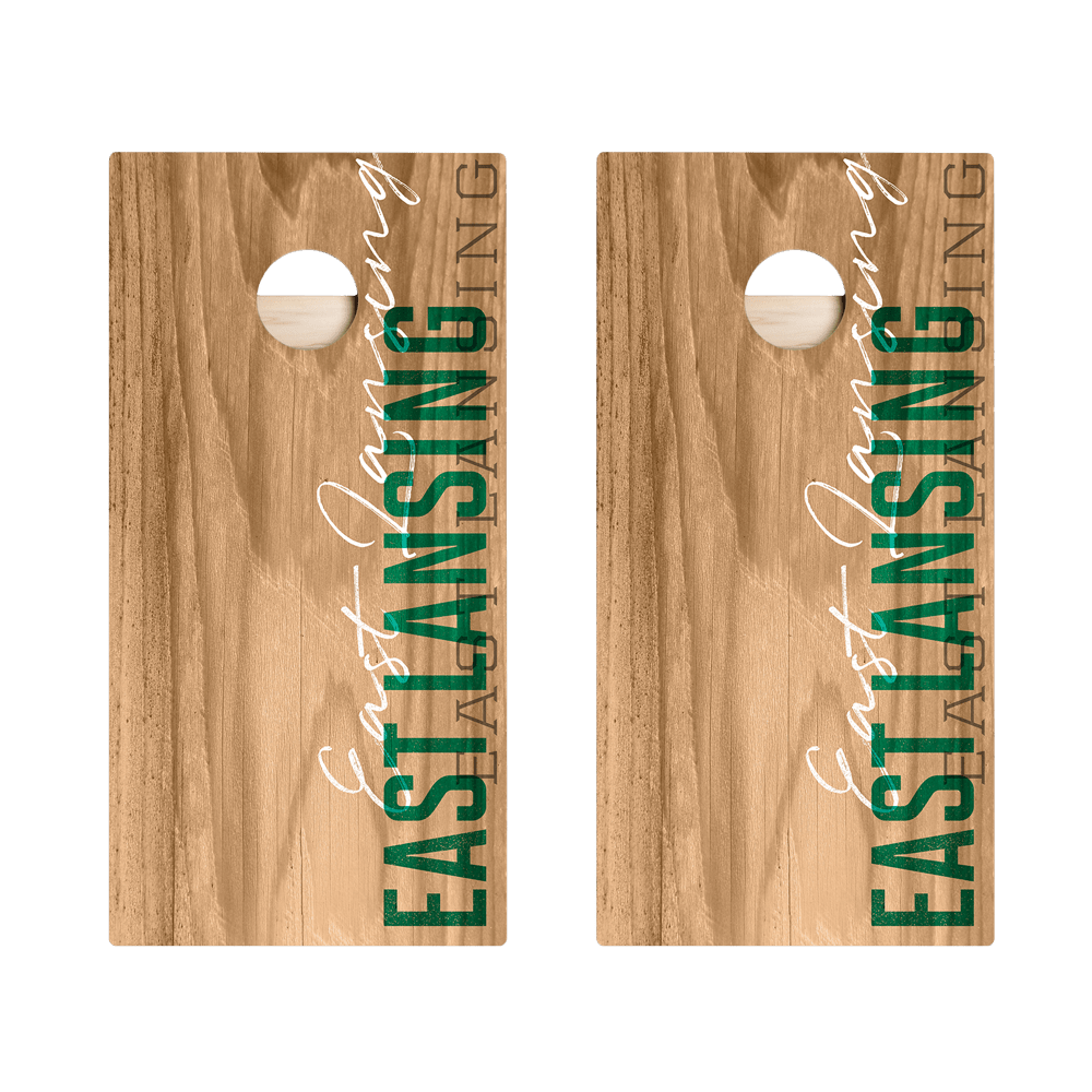 East Lansing Campus Gameday Star Cornhole Boards - ACA - 000206 | American Cornhole Association