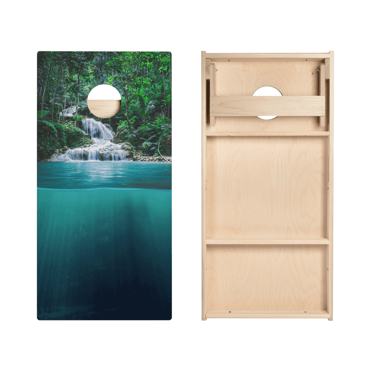 Forest Waterfall Star Cornhole Boards - ACA - 000039 | American Cornhole Association