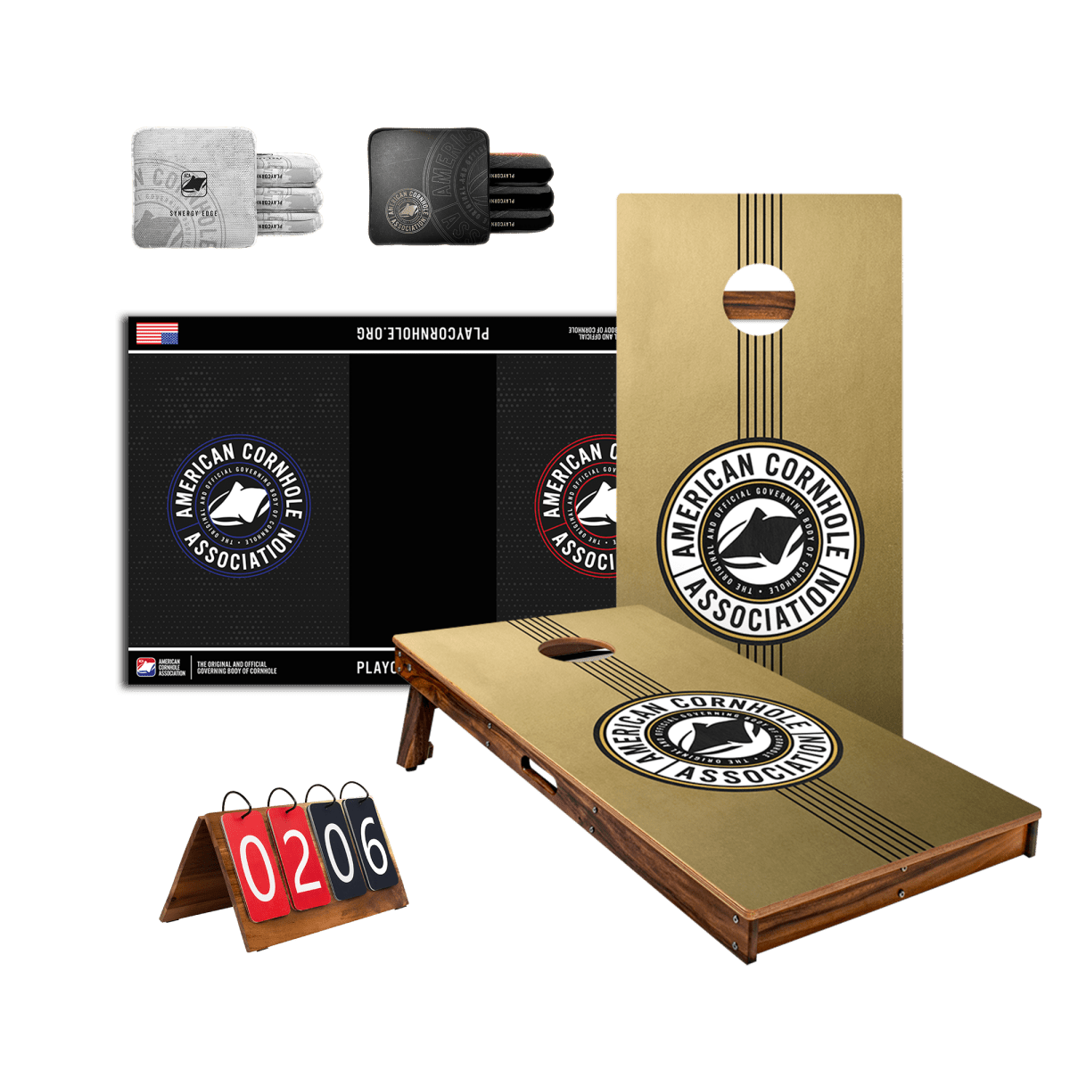 Gold Tournament - Ready 2x4 Cornhole Set - | American Cornhole Association