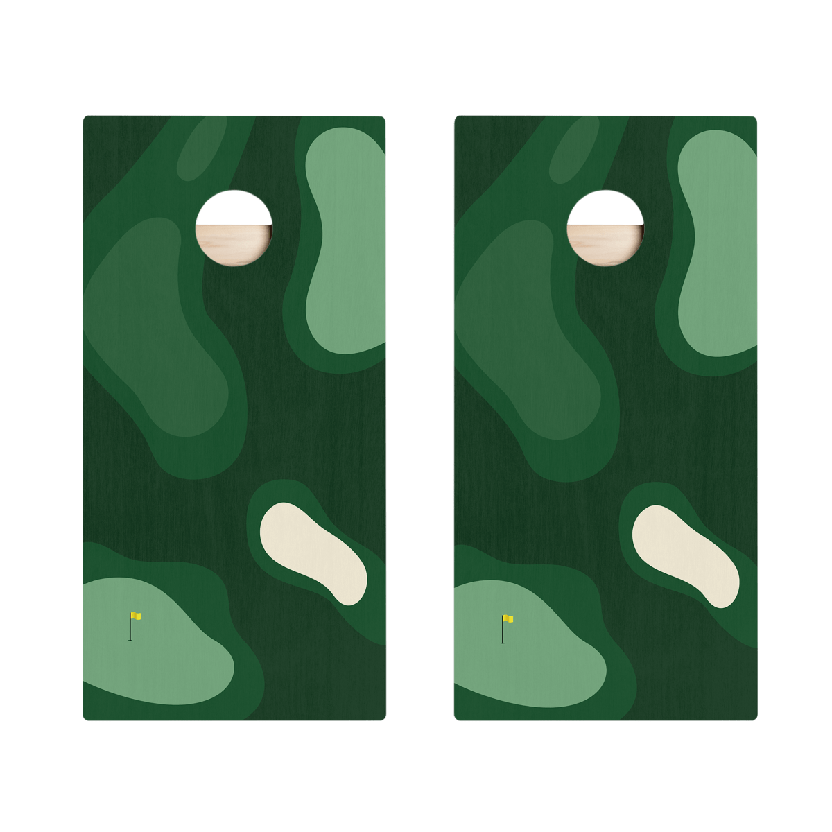 Green Golf Course Star Cornhole Boards, - American Cornhole Association