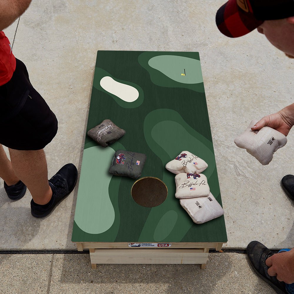 Green Golf Course Star Cornhole Boards - ACA - 000537 | American Cornhole Association
