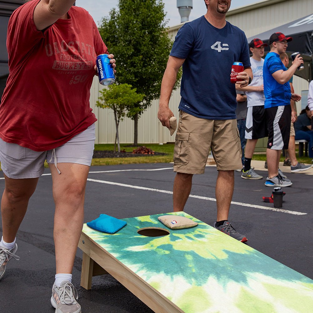 Green Tie - Dye Star Cornhole Boards - ACA - 000559 | American Cornhole Association