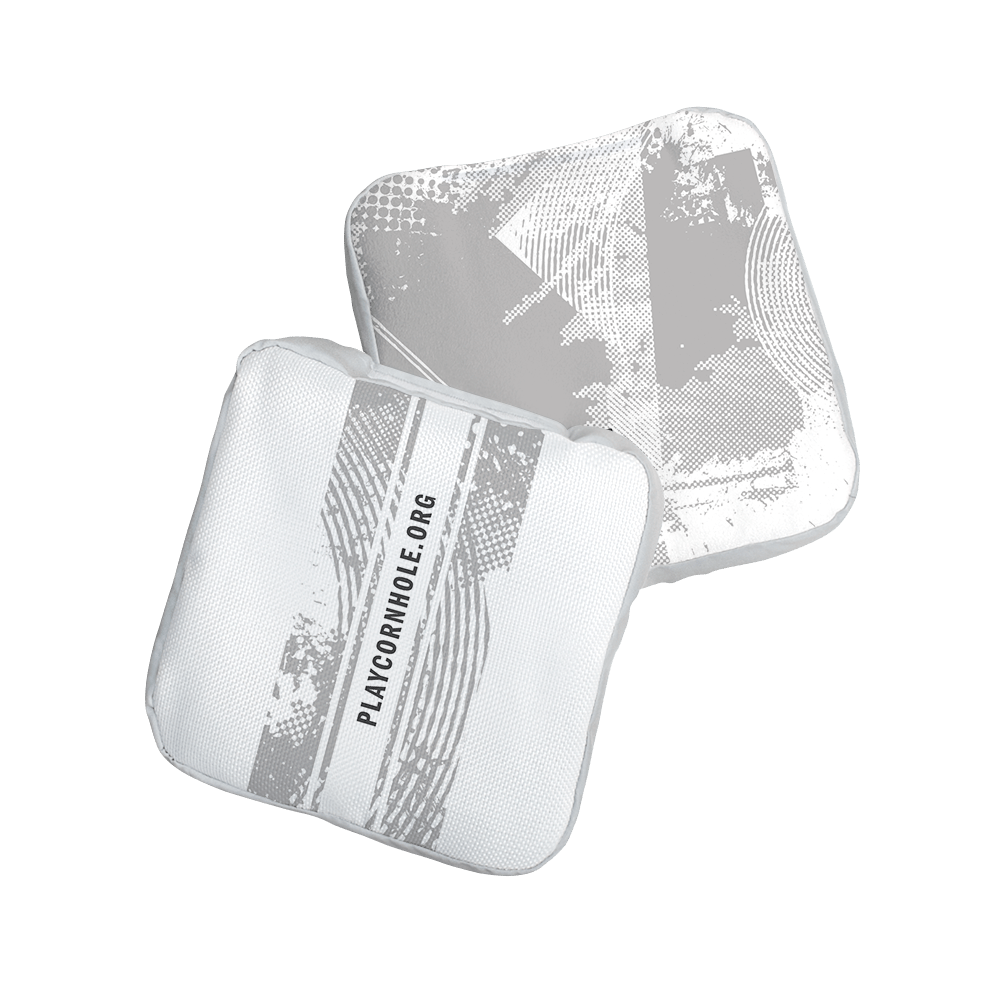 Grunge White NXT Lumi - Tek Cornhole Bags, - American Cornhole Association