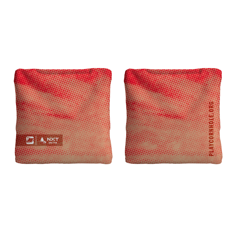Halftone Horizon Red NXT Dri - Tek Cornhole Bags, - American Cornhole Association