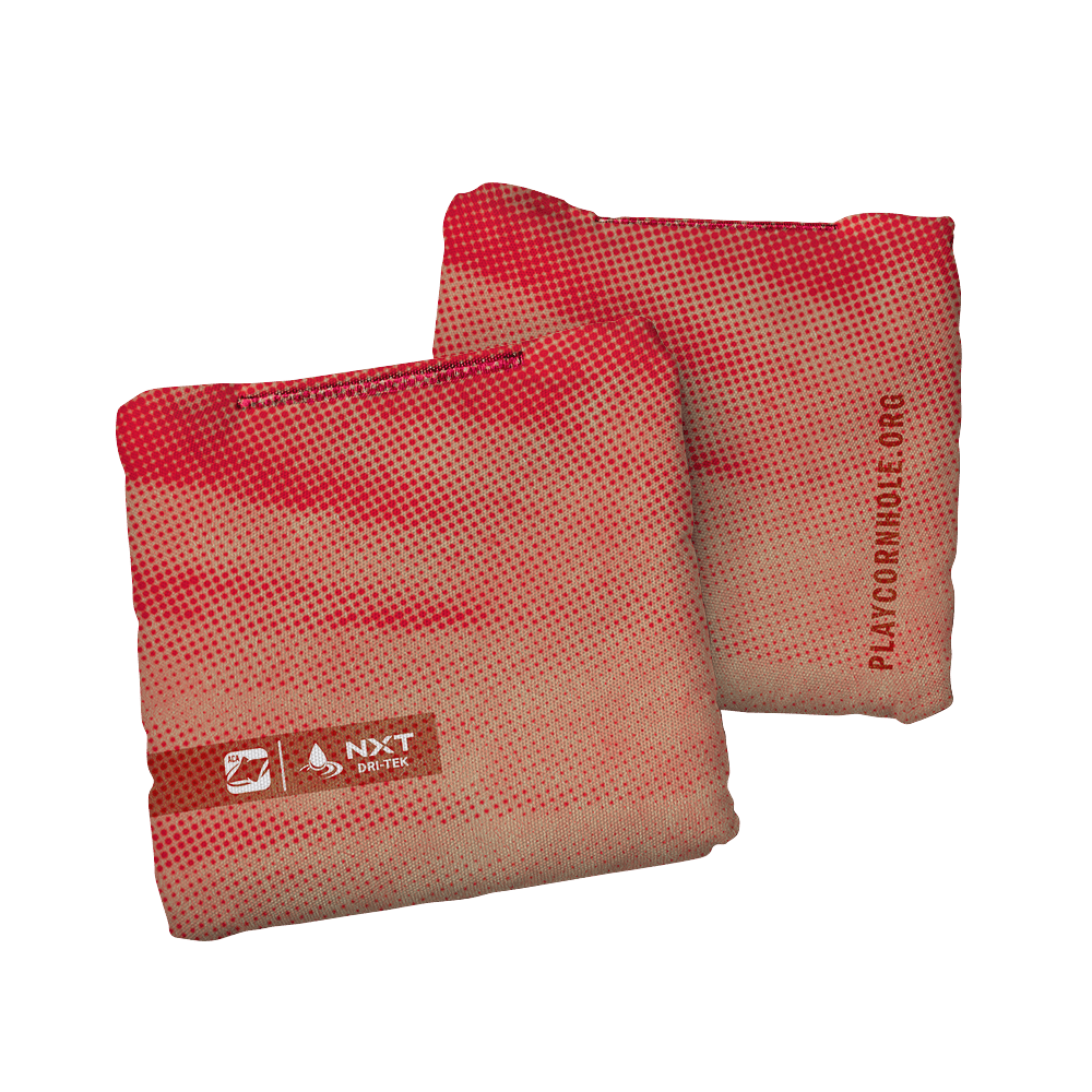 Halftone Horizon Red NXT Dri - Tek Cornhole Bags, - American Cornhole Association