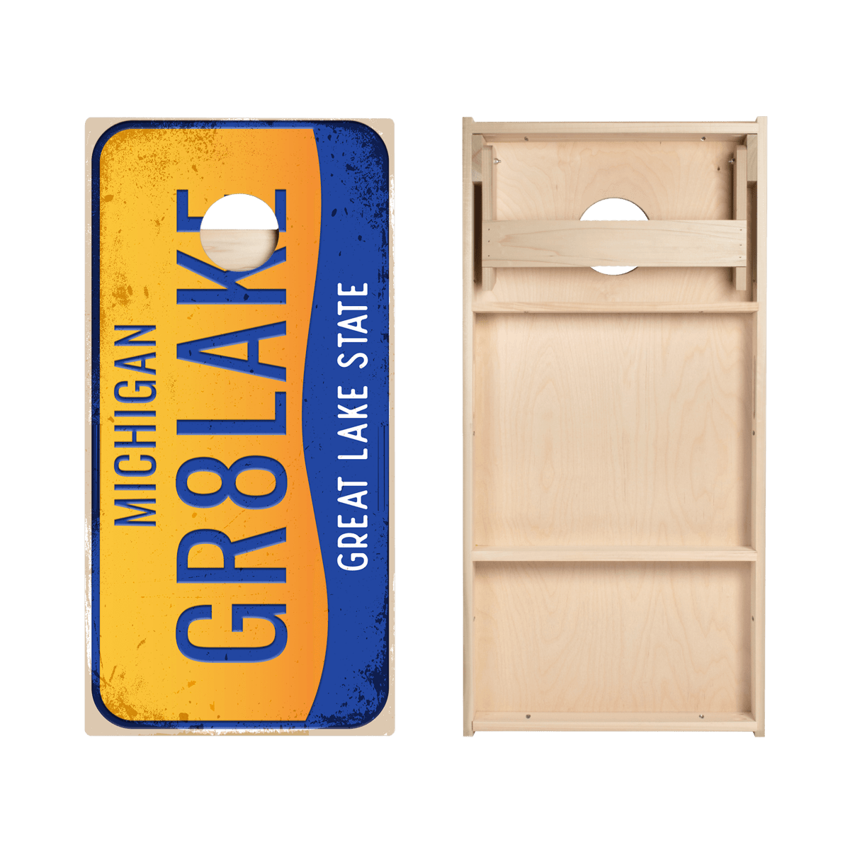 Home State License Plate Michigan Star Cornhole Boards, - American Cornhole Association