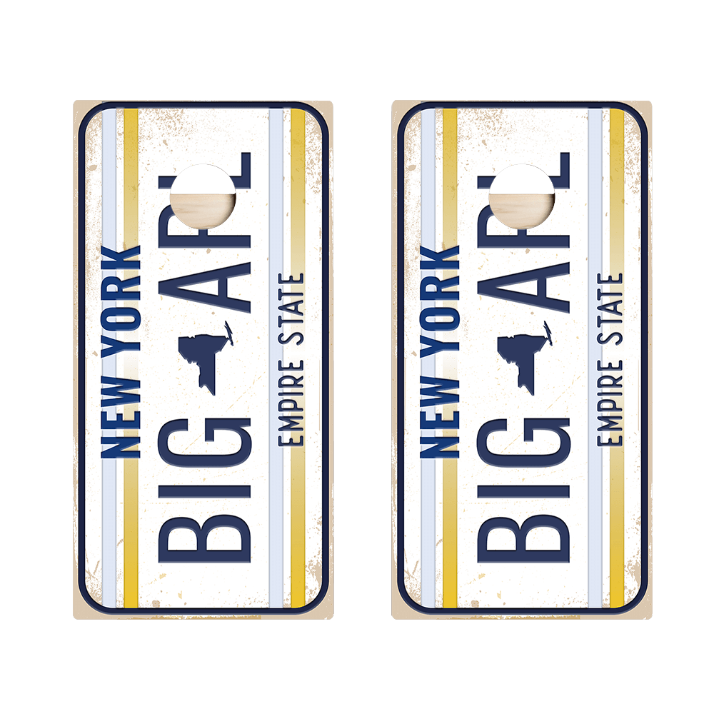 Home State License Plate New York Star Cornhole Boards, - American Cornhole Association