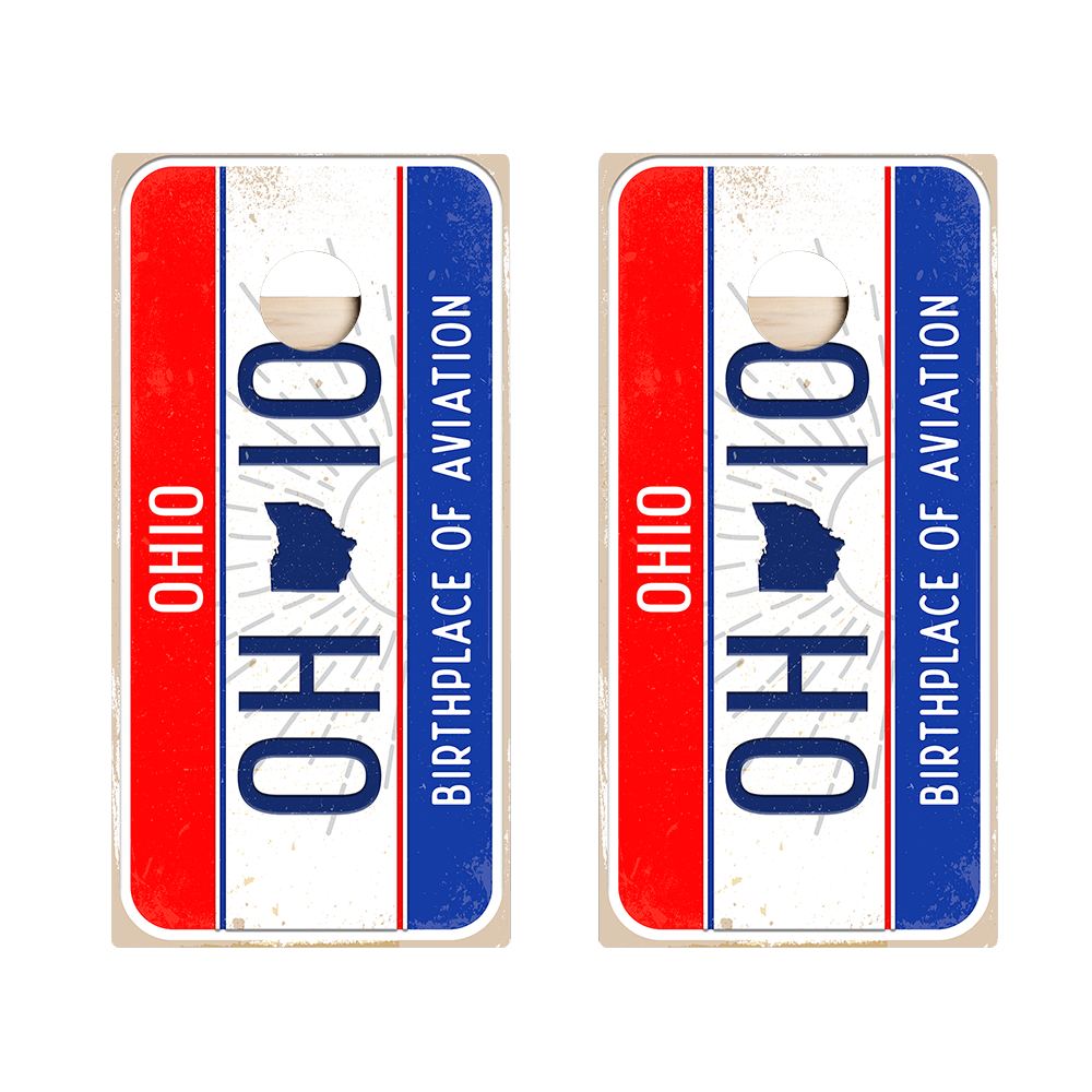 Home State License Plate Ohio Star Cornhole Boards, - American Cornhole Association