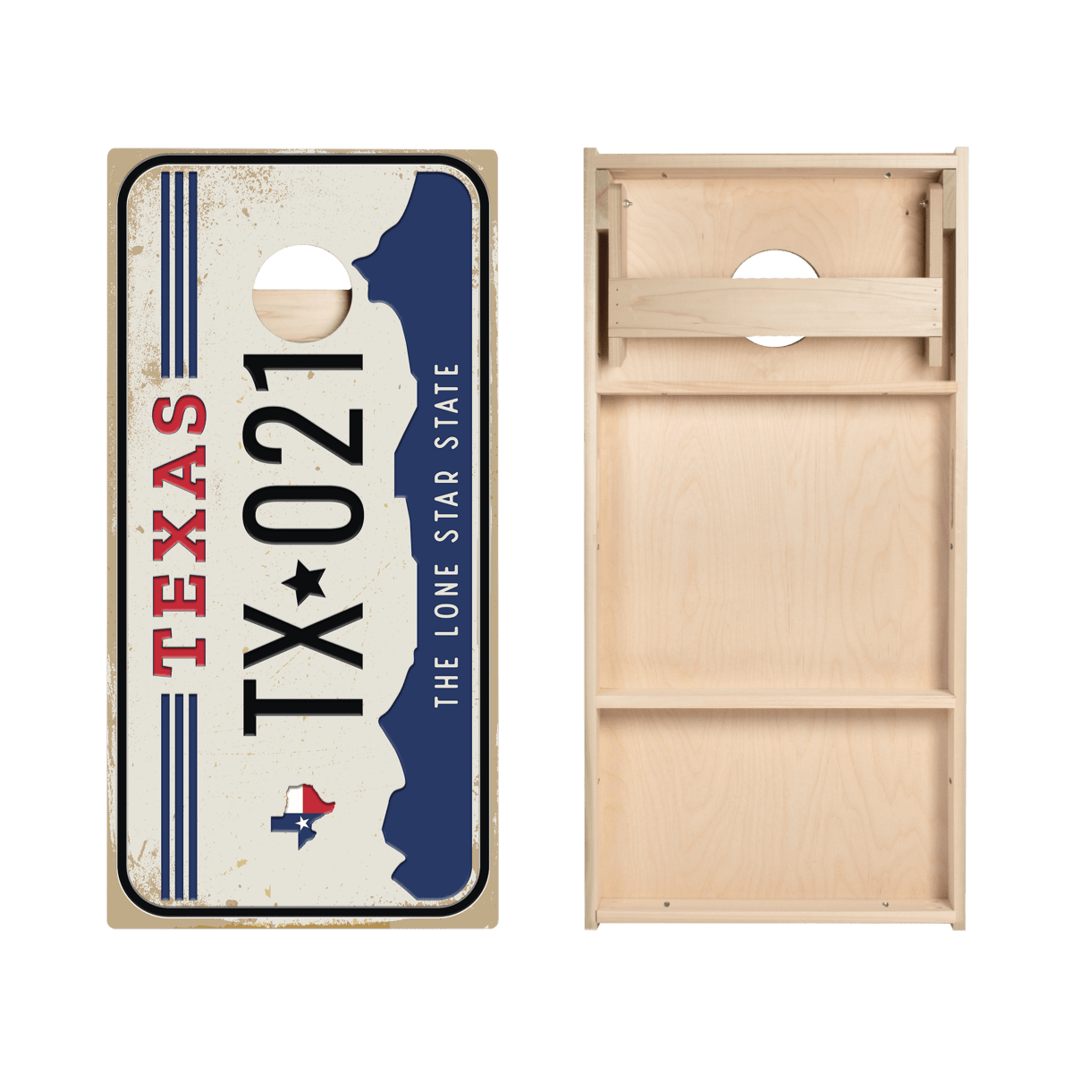 Home State License Plate Texas Star Cornhole Boards, - American Cornhole Association