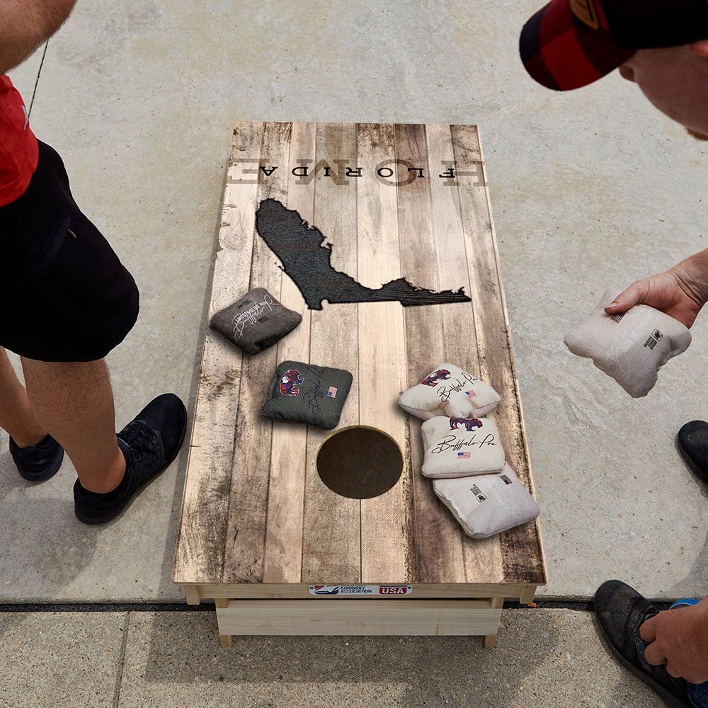 Home State Rustic Wood Florida Star Cornhole Boards - ACA - 000352 | American Cornhole Association