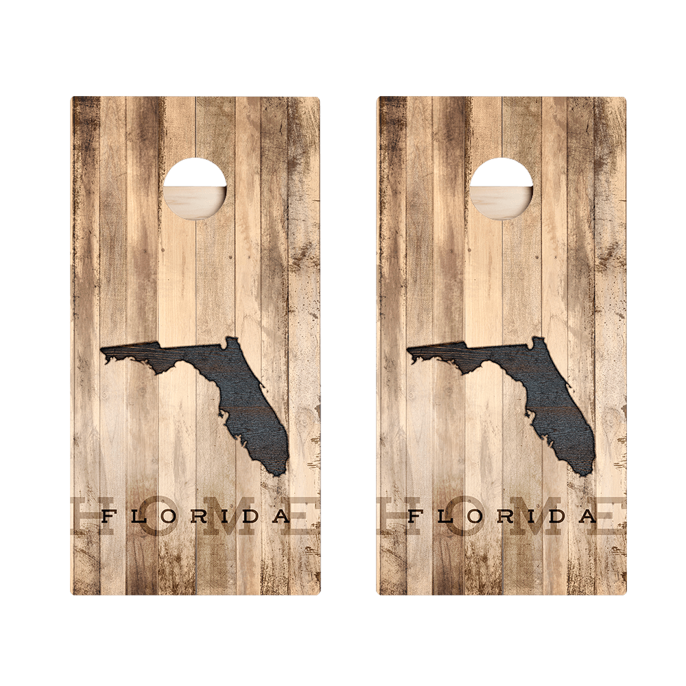 Home State Rustic Wood Florida Star Cornhole Boards - ACA - 000352 | American Cornhole Association