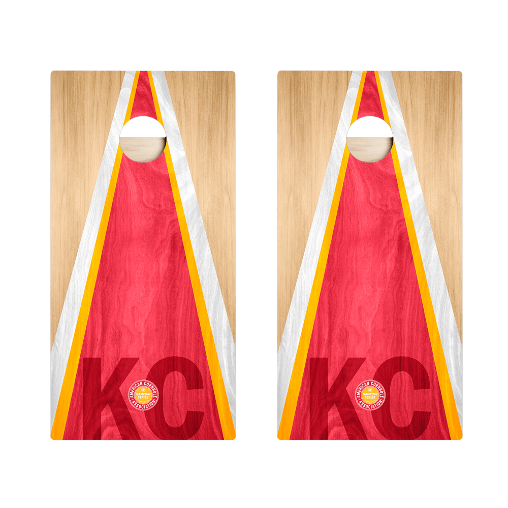 Kansas City Football Gameday Classic Triangle Star Cornhole Boards, - American Cornhole Association