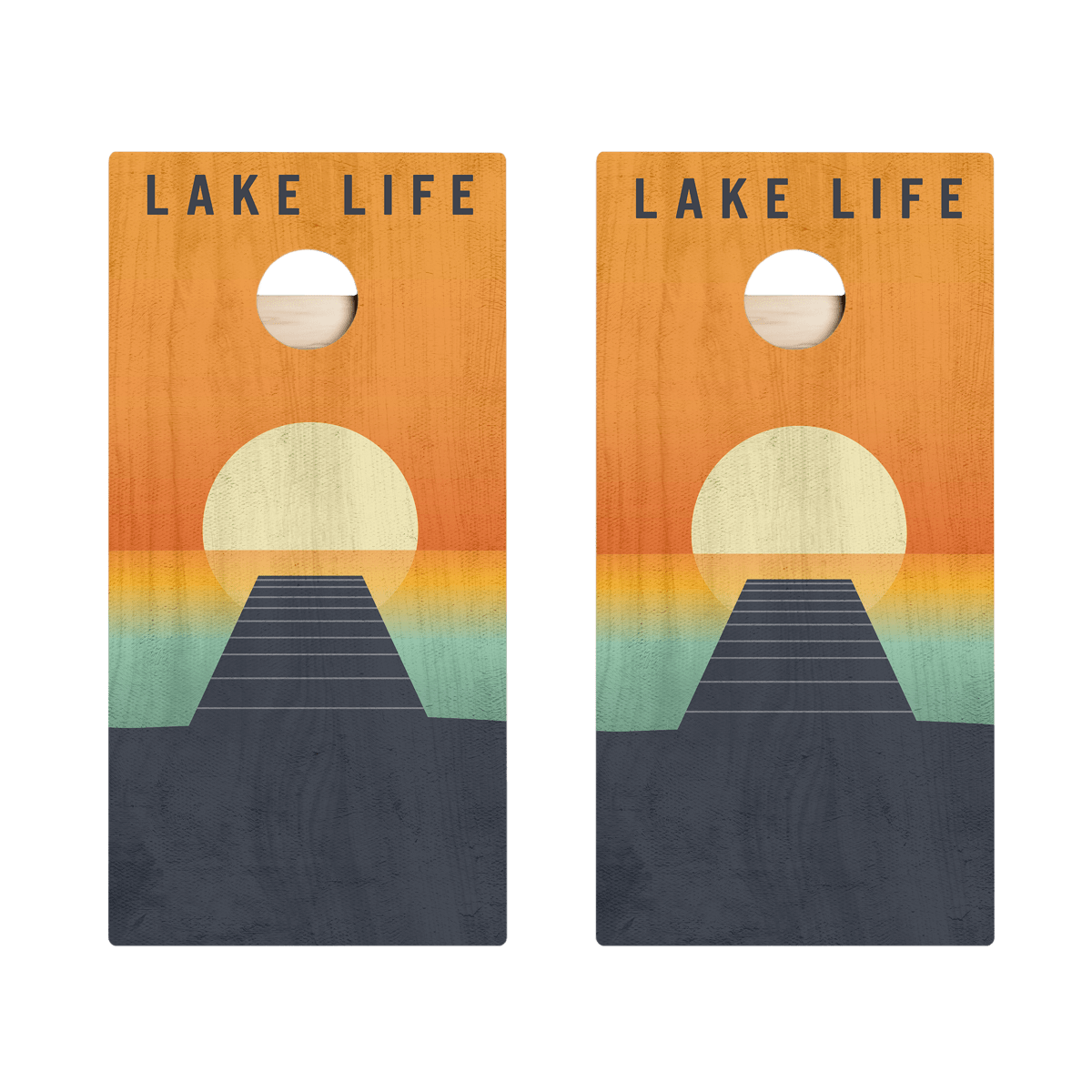 Lake Life Sunset Star Cornhole Boards, - American Cornhole Association