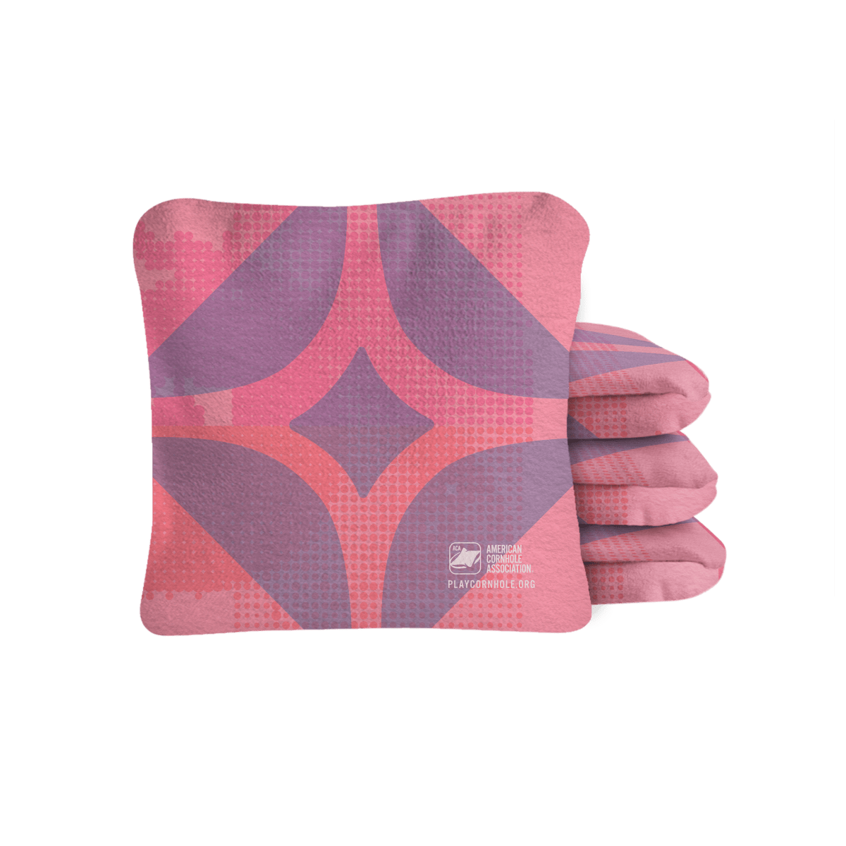 Lock 'n Key Pink Lock Shot Cornhole Bags with dual-sided microsuede control fabric by the American Cornhole Association.