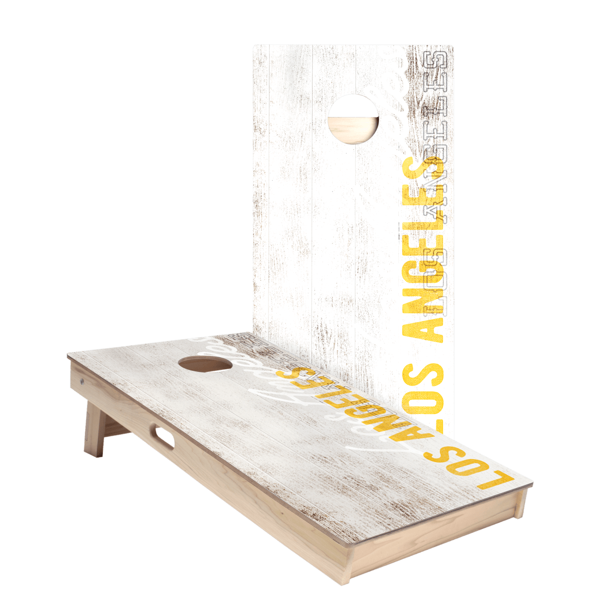 Los Angeles Yellow Football Vintage Gameday Star Cornhole Boards, - American Cornhole Association