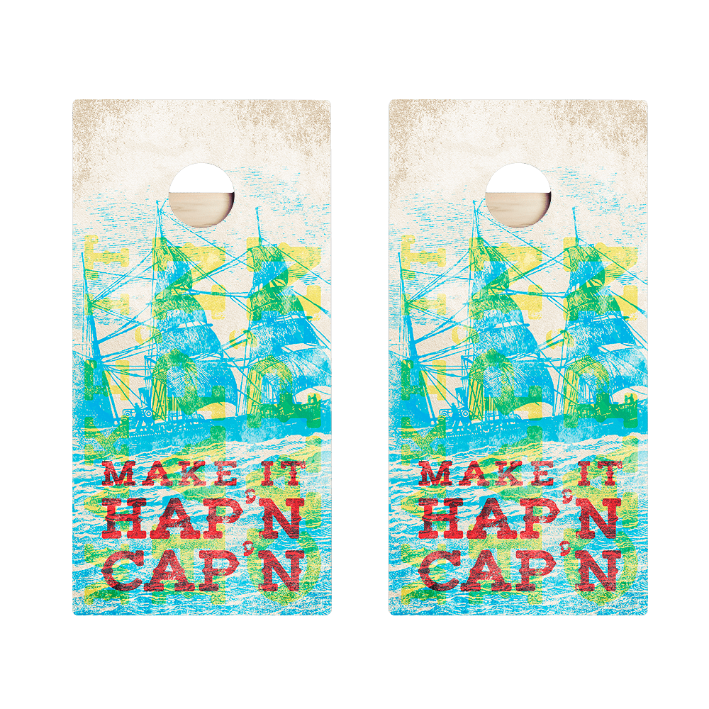 Make It Hap’n Cap’n Star Cornhole Boards - ACA - 000278 | American Cornhole Association