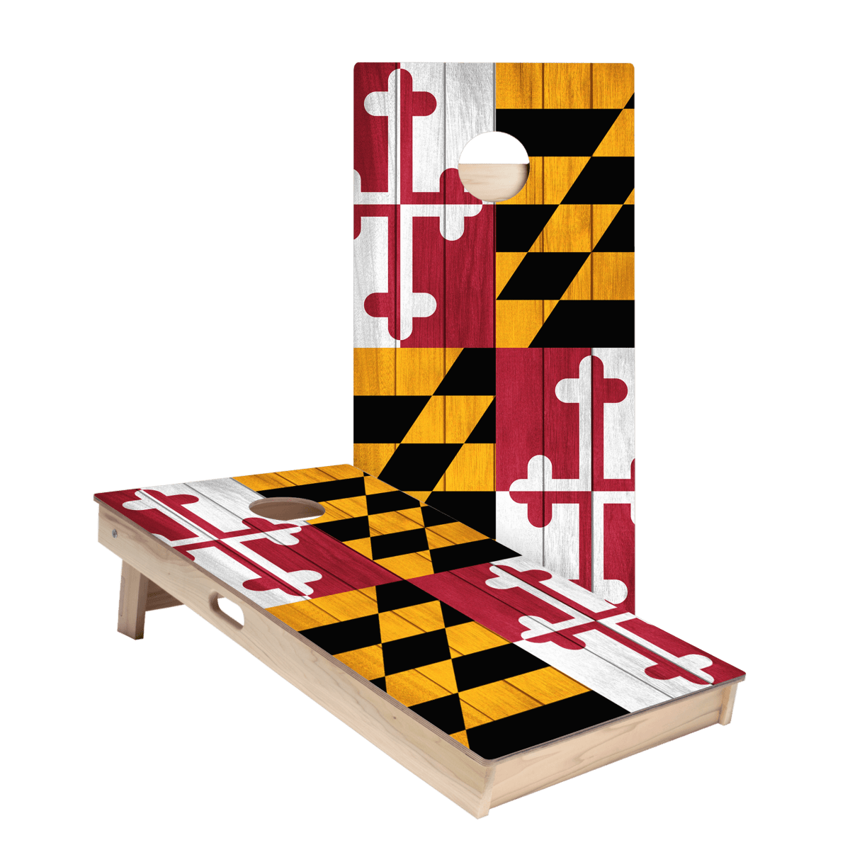 Maryland Flag Star Cornhole Boards - ACA - 000122 | American Cornhole Association
