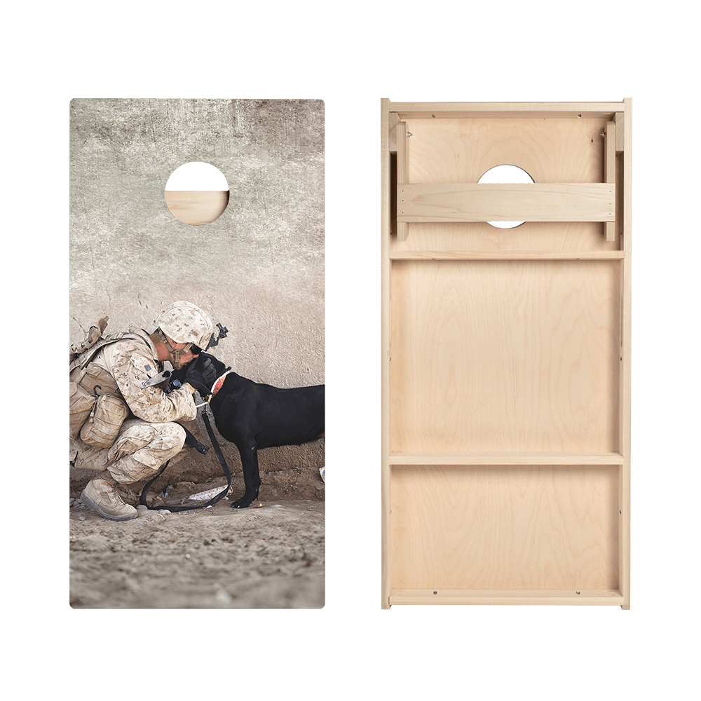Military Dog Professional Cornhole Boards - ACA - 000026 | American Cornhole Association